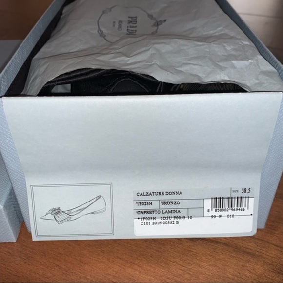 Prada bronze flats with bow - Picture 3 of 5